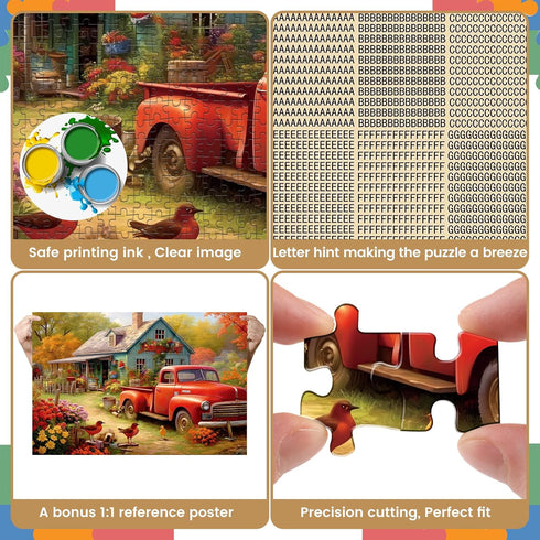 1000 Piece Puzzle for Adults - Wooden Jigsaw Puzzles, House in The Countryside, Educational Toys
