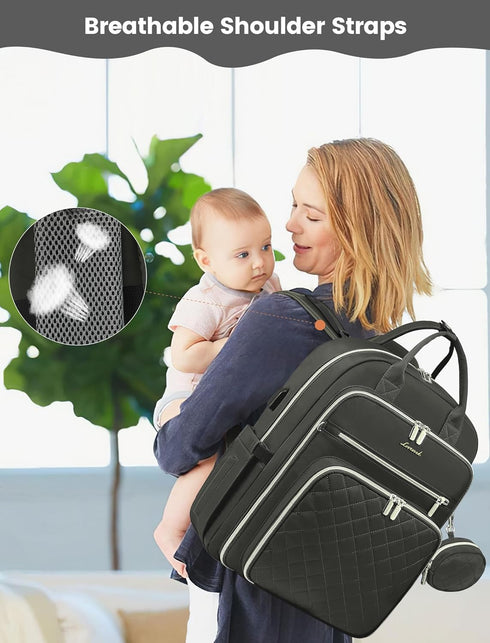 Backpack 15.6 inch LOVEVOOK Baby Diaper Bag,Waterproof Diaper with USB Charging Port for Bab, Large Capacity Fit