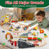 Set Set 2-4, Playset 3 4 5 6 Lehoo Castle Wooden Train - Dinosaur Train for Toddlers Wooden Train Track Railway Toys
