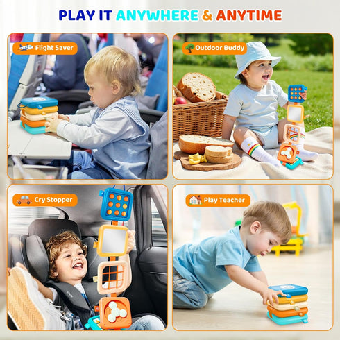 Toylfort 1 6-12 1-3 Montessori Busy Board for Year Old, Airplane Toys for Babies Months, Sensory Fine Motor Skills