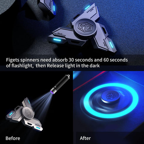 Fidget Spinners, Spinner Gifts for Adults and Kids, Stress Relief Toy, Metal Finger Hand Toy with Luminous Light