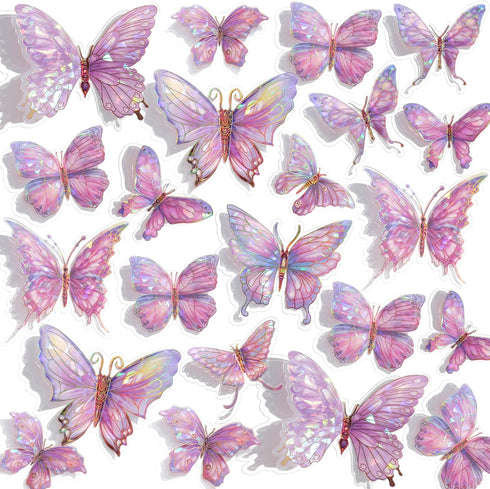 3D Butterfly Wall Decor - 50PCS Removable PVC Butterflies Wall Stickers- Multi-Size