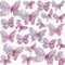 3D Butterfly Wall Decor - 50PCS Removable PVC Butterflies Wall Stickers- Multi-Size
