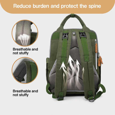 cutblajat Backpack 25L Diaper Bag Capacity with Changing Pad for Boys and Girls Essential Baby Stuff for Mom (Gray)