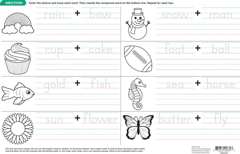 Creative Compound Words Learning Mat for Kids