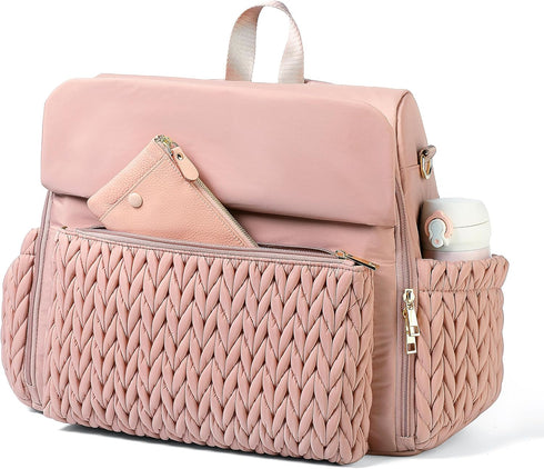 Backpack Allie Stylish Diaper Bag,Travel Baby Bag with Insulated Pockets,Changing Pad, Stroller Clips, Shoulder