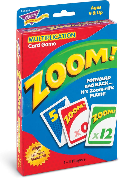 Trend Enterprises Zoom! Multiplication Card Game - 1 to 4 Players, Ages 9 and Up, Build Multiplication Skills