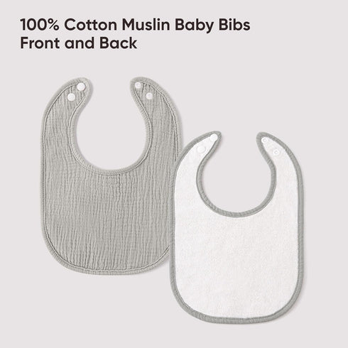 100% 10-Pack Cotton Muslin Baby Bibs Baby Drool Bibs for Unisex Baby Toddlers Infant Newborns Drooling and Teething