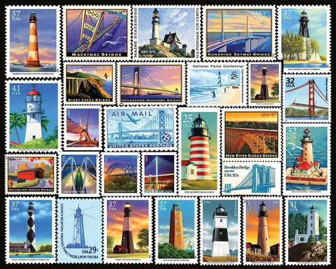 White Mountain 1000 Piece Jigsaw Puzzle Coastal Scenic Landmark Collage Puzzles with
