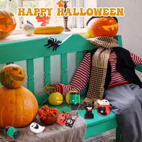 FauKait 6 Toddlers(6pcs-2) New Pcs Halloween Squishy Toys,Halloween Squishies Party Favors Slow Rising Gift Box
