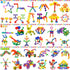 Kids Building Blocks STEM Toys, 120 PCS Plastic Gear Interlocking Sets, Safe Material for Girls and Boys Aged 3+