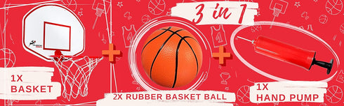 Mini Basketball Hoop - Indoor Durable Plastic Basketball Hoop for Kids and Adults - No Assembling, Premium Game with