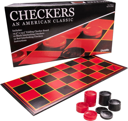 24 (12 12- 15x15 Inches Kangaroo - Multiplayers Strategy Checker Board Game for Kids & Adults - Portable Educational