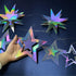 Cheerland Iridescent Star Garland Decorations, Holographic Hanging Star Party Decoration for Galaxy Birthday Decor