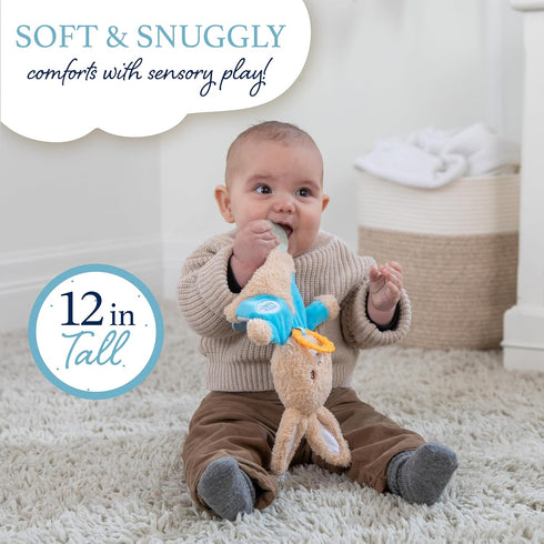 Kids Preferred Beatrix Potter Peter Rabbit Flat Sensory Blanky Interactive Baby Teether Toy with Crinkle Sounds, Soft