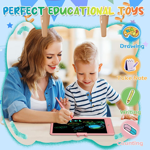 LCD Writing Tablet for Kids - 10 Inch Colorful Toddler Drawing Tablet - Reusable Doodle Board Educational Learning Toy