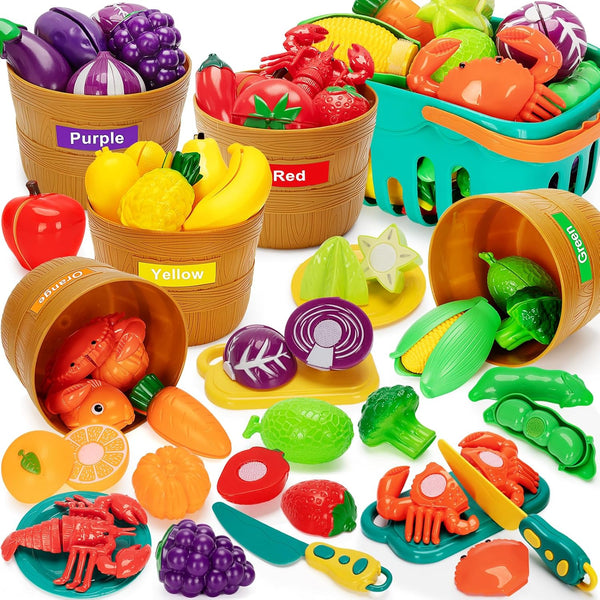 TooyBing Play Food Set for Kids Kitchen- 68 Pcs Kitchen Food Toy