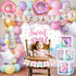 SNLN 1st Sweet One Birthday Party Decorations, First Birthday Decorations for Girl, Balloon Box Photo Banner Donut Foil