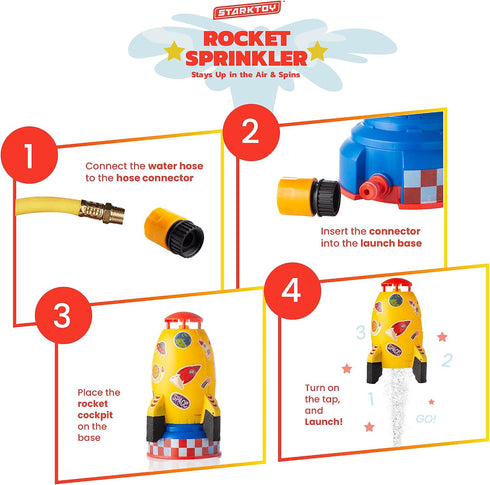 Water Rocket Launcher for Kids - Sprinkler Rocket & Splash Fun Outdoor Toys for Toddlers, Summer Backyard Activities