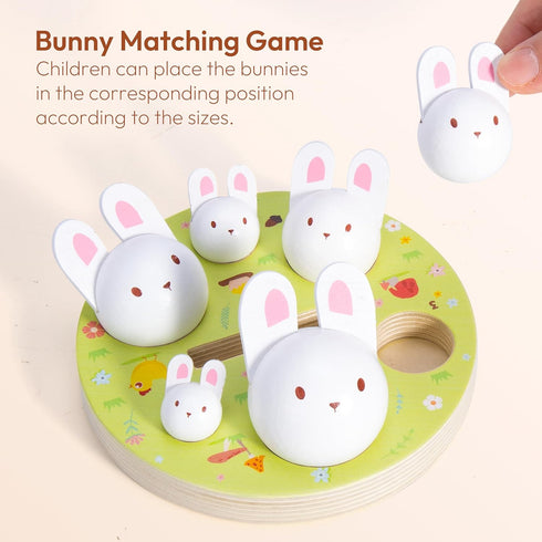 3 4 5 6 Woodtoe Easter Toys for Toddlers, Magnetic Easter Eggs, Picking Easter Bunny Toy, Montessori Toys for Year Old