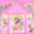 Pink Princess Tent for Girls, Kids Playhouse with LED Star Lights, Indoor Outdoor Castle Tent, 55×53 Inches