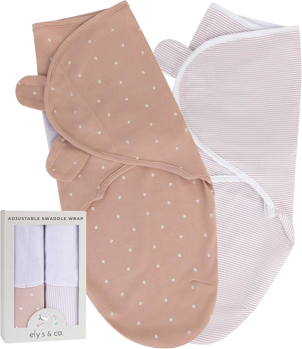 Ely's & Co. Adjustable Swaddles for Newborn, Baby Swaddles 0-3 Months, Swaddle