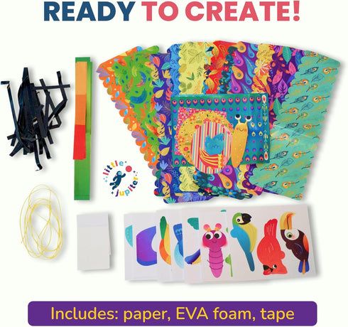 6-10 20 DIY Zig Zag Origami - Beginner Origami & EVA Foam & Paper Craft Kit for Kids Yrs - Boys & Girls Build Hanging