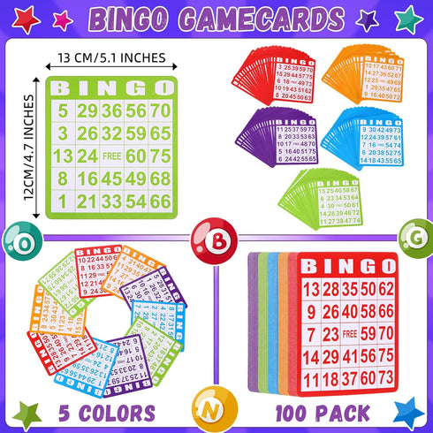 148 Pack Set 100 48 Set Crtiin Game Cards and Dot Daubers Includes Bingo Cards and Dot Markers Supplies Calling Card