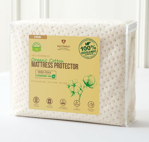 Luxury Organic Cotton Crib Mattress Pad - Skin Friendly, Waterproof, Breathable &