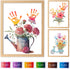 CHERRY CHEERS 3 6 Flower Bouquet Handprint Art Kit, Special Unique Sheets with Floral Design, DIY Keepsake Craft Gift