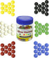 Chinese Checkers Glass Marbles Set of 72, 12 Each Color, Size 9/16” (14mm) with Practical Container