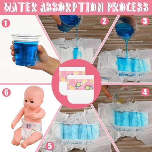 Libima 80 Pack 18-24 Inch 12 Baby Doll Diapers Paper Reborn Doll Diapers Refill for Newborn Dolls Accessories Underwear