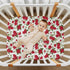 Vdsrup 39 27 5In Crib Sheets for Boys Girl Red Roses Green Leaves Neutral Mini Crib Mattress Sheets Fitted, Toddler