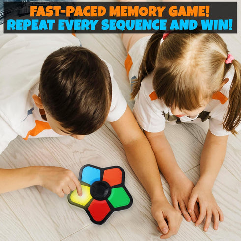 Gamie Electronic Memory Game with Lights and Sounds, Handheld Memory Game for Kids and Adults, Educational Learning Game