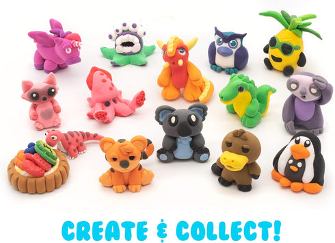 60 Set Air Dough - Bags of Colored, Air Dry, Ultra Light, Non-Toxic Modeling Clay in a Bucket Including Accessories