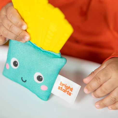 Bright Starts Side of Smiles French Fry Teether Toy, BPA Free, Unisex, for Infants 3 Months and Up