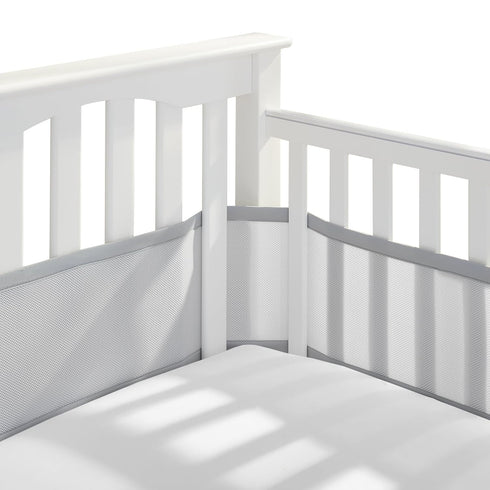 BreathableBaby Breathable Mesh Liner for Full-Size Cribs, Classic 3mm Mesh, Gray (Size