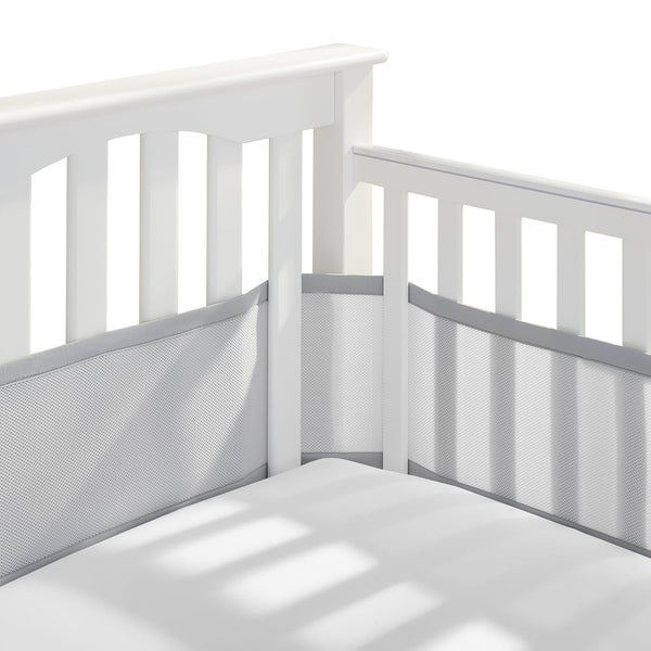BreathableBaby Breathable Mesh Liner for Full-Size Cribs, Classic 3mm Mesh, Gray (Size