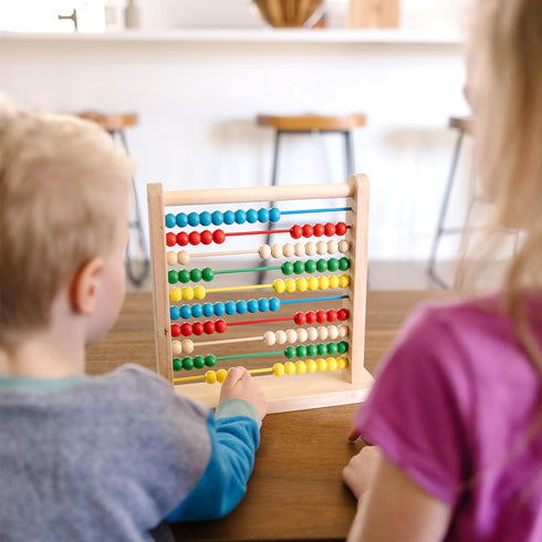 Melissa & Doug Classic Wooden Abacus - Educational Counting Toy with 100 Beads