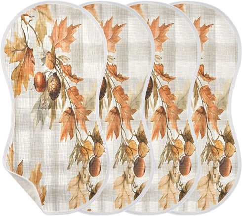 YETTASBIN Autumn Maple Leaves Muslin Baby Burp Cloth, Super Soft Absorbent Cotton Burp Rag Baby Bibs Feeding Cloth