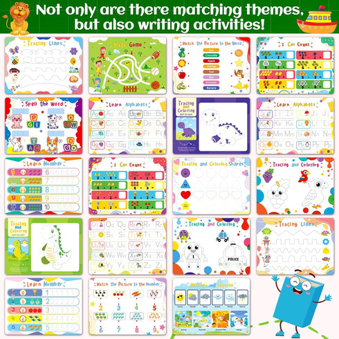 Montessori Busy Book for Toddlers 3-5, Kids Preschool Learning Book with 36 Themes, Educational Gifts