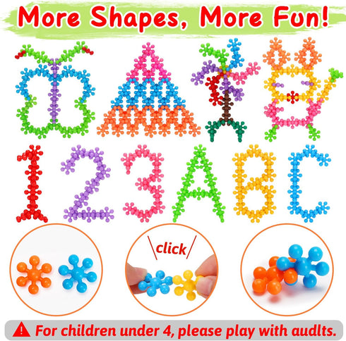 3 4 5 6+ 300PCS 3-5 4-8 5-7 Kids Building STEM Toys for Year Old Boy Girl Birthday Gifts, Educational Interlocking