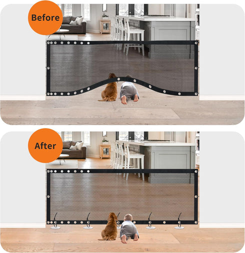 6 (120'' 30'') NWK Magic Dog Gate for Stairs Pet Gate for The House Providing a Safe Enclosure for Pets to Play