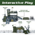 Set 13 XDUOYJOY Military Base Toy, Army Toys with Vehicles Airplane Tank Trucks Helicopter Fighter Jet, Play Mat