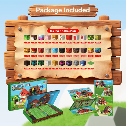 powerful xishan 150 3+, 4 PCS Magnetic Blocks, Magnetic Building Blocks Cubes, Farm Magnet Toys for Kids Ages Magnet