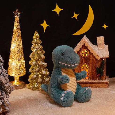 TCBunny Baby Dinosaur Bedtime Stuffed Animal, 12" Plush Toy for Birthday, Valentine, Christmas (T-Rex, Blue)