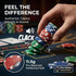 Set 200-pcs 5 HEITOK Texas Hold'em Poker Chip with Aluminum Carrying Case & Professional Weight Chips Plus Poker Dice