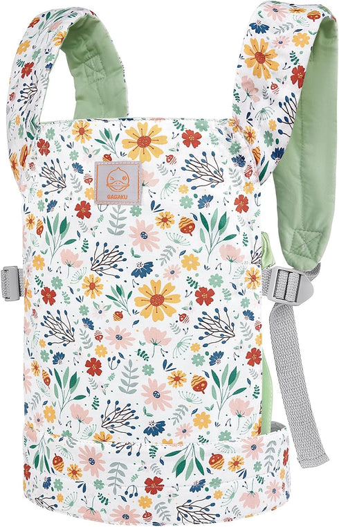 GAGAKU Adjustable Baby Doll Carrier for Kids - Pinecones Green - Perfect for Reborn Play