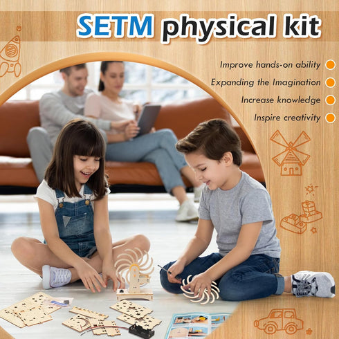 STEM Toys Wooden Building Kit for Kids Ages 8-12, Physics Science Wood Craft Set for DIY Projects