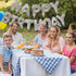 KALOR 16 Inch Silver Happy Birthday Balloons Banner, Mylar Foil Letters Sign, Reusable Party Supplies for Men, Women,